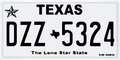 TX license plate DZZ5324