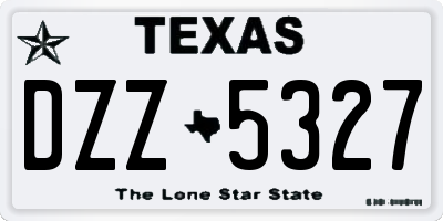 TX license plate DZZ5327