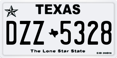 TX license plate DZZ5328