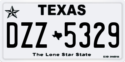 TX license plate DZZ5329