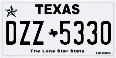 TX license plate DZZ5330