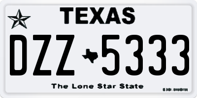 TX license plate DZZ5333