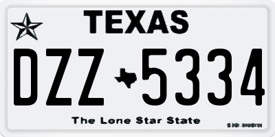 TX license plate DZZ5334