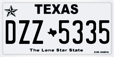 TX license plate DZZ5335