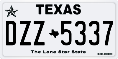 TX license plate DZZ5337