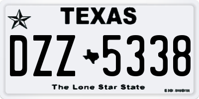 TX license plate DZZ5338