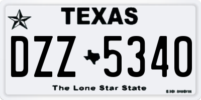 TX license plate DZZ5340