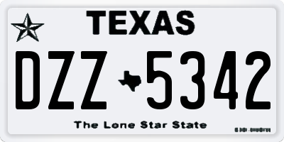 TX license plate DZZ5342