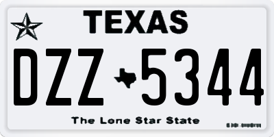 TX license plate DZZ5344