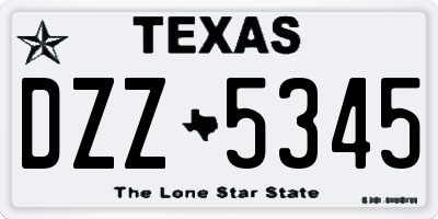 TX license plate DZZ5345