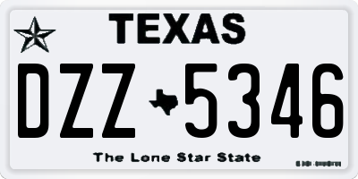 TX license plate DZZ5346