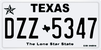 TX license plate DZZ5347