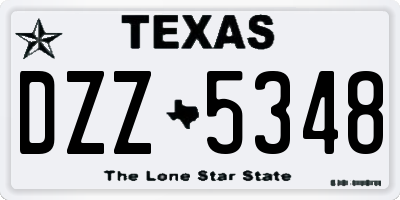 TX license plate DZZ5348