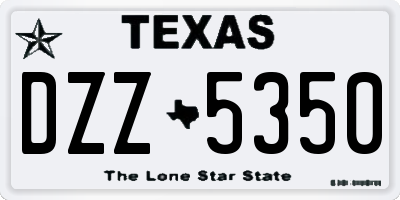 TX license plate DZZ5350
