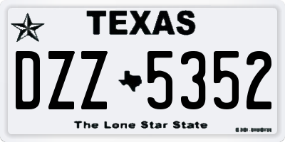 TX license plate DZZ5352