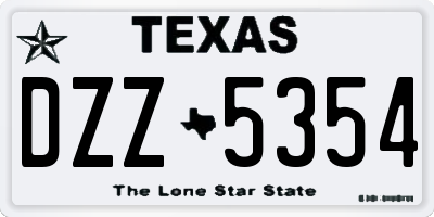 TX license plate DZZ5354