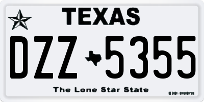 TX license plate DZZ5355