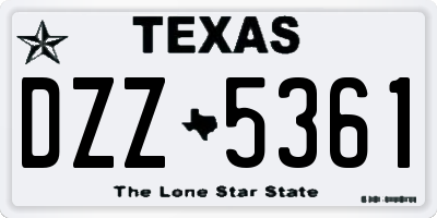 TX license plate DZZ5361