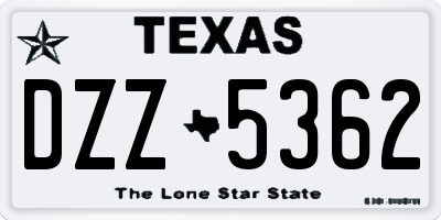 TX license plate DZZ5362