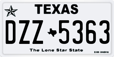 TX license plate DZZ5363