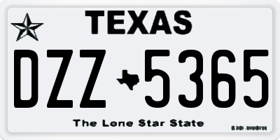 TX license plate DZZ5365