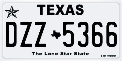TX license plate DZZ5366