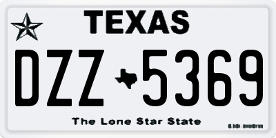 TX license plate DZZ5369