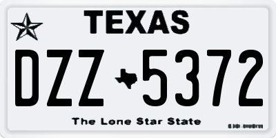 TX license plate DZZ5372