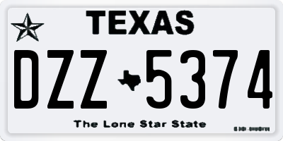 TX license plate DZZ5374