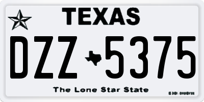 TX license plate DZZ5375