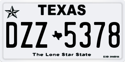 TX license plate DZZ5378