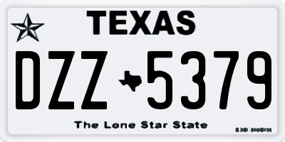 TX license plate DZZ5379