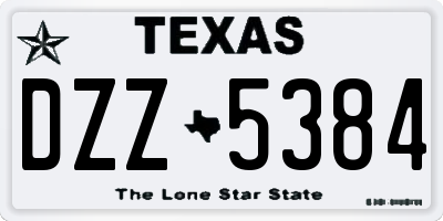 TX license plate DZZ5384