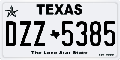 TX license plate DZZ5385