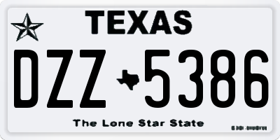 TX license plate DZZ5386