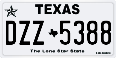 TX license plate DZZ5388