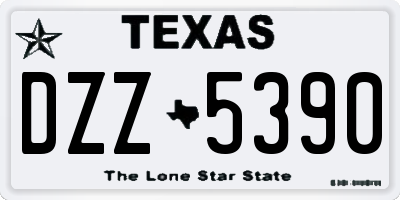 TX license plate DZZ5390