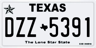 TX license plate DZZ5391