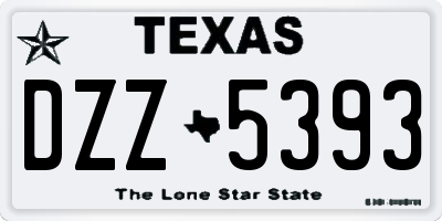 TX license plate DZZ5393