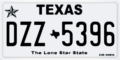 TX license plate DZZ5396