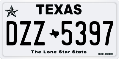 TX license plate DZZ5397