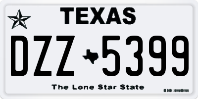 TX license plate DZZ5399