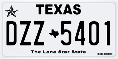 TX license plate DZZ5401