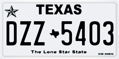 TX license plate DZZ5403