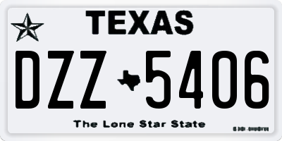 TX license plate DZZ5406