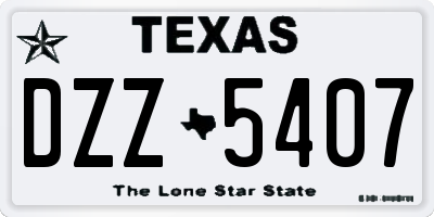 TX license plate DZZ5407