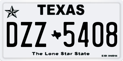 TX license plate DZZ5408