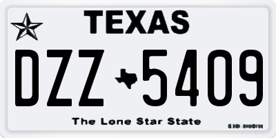 TX license plate DZZ5409