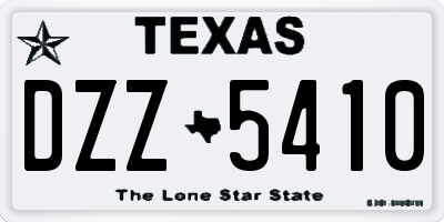 TX license plate DZZ5410