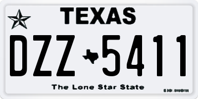 TX license plate DZZ5411